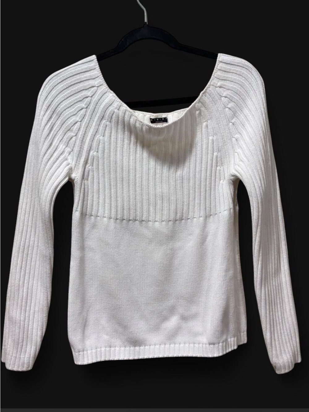 Sisley Women’s White Ribbed-Knit Sweater